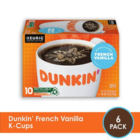 Dunkin' French Vanilla Flavored Coffee, K-Cup Pods, 6 Pack - BEST IF USED BY 10-19-24