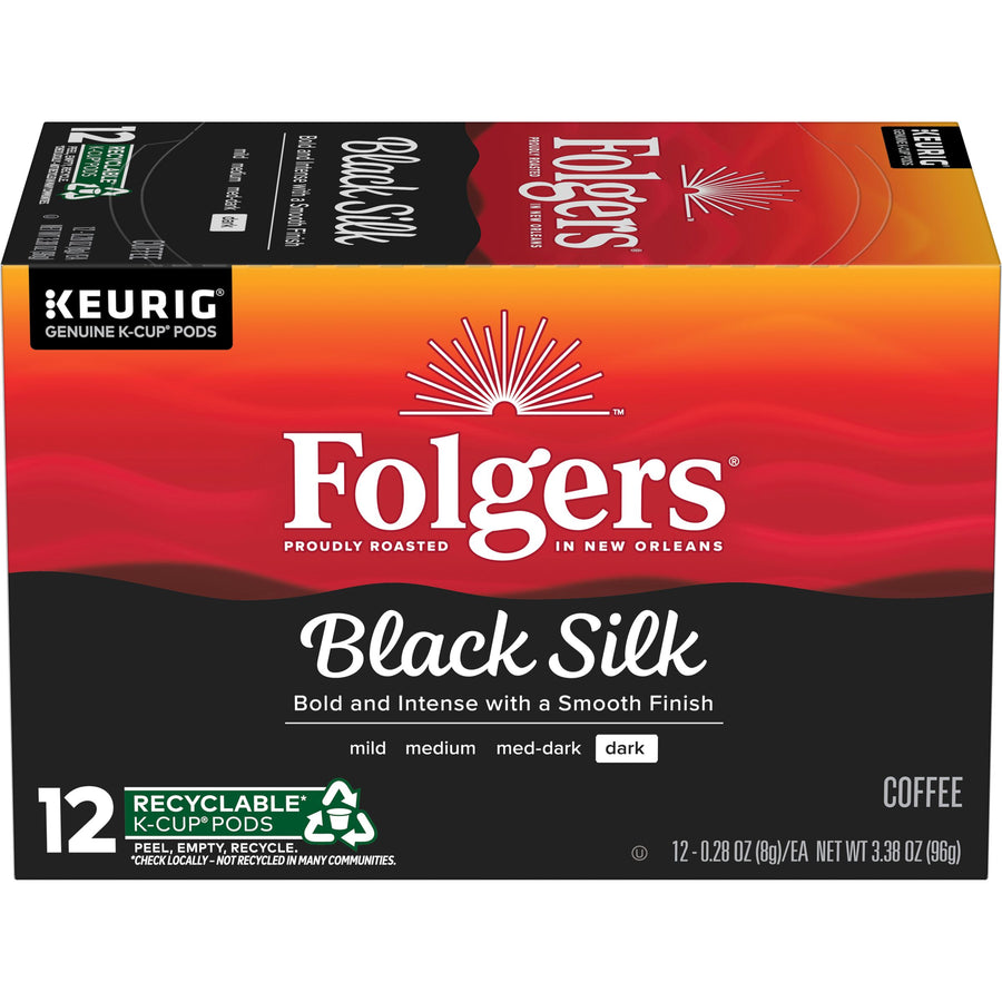 Folgers Black Silk, Dark Roast Coffee, K-Cup Pods
