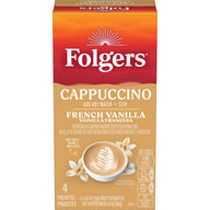 Folgers French Vanilla Flavored Instant Cappuccino Packets, 4 Count