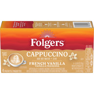 Folgers French Vanilla Flavored Instant Cappuccino Packets, 4 Count