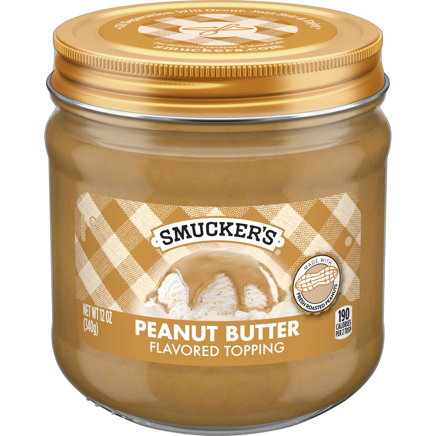 Smucker's Peanut Butter Flavored Ice Cream Topping, 12 oz