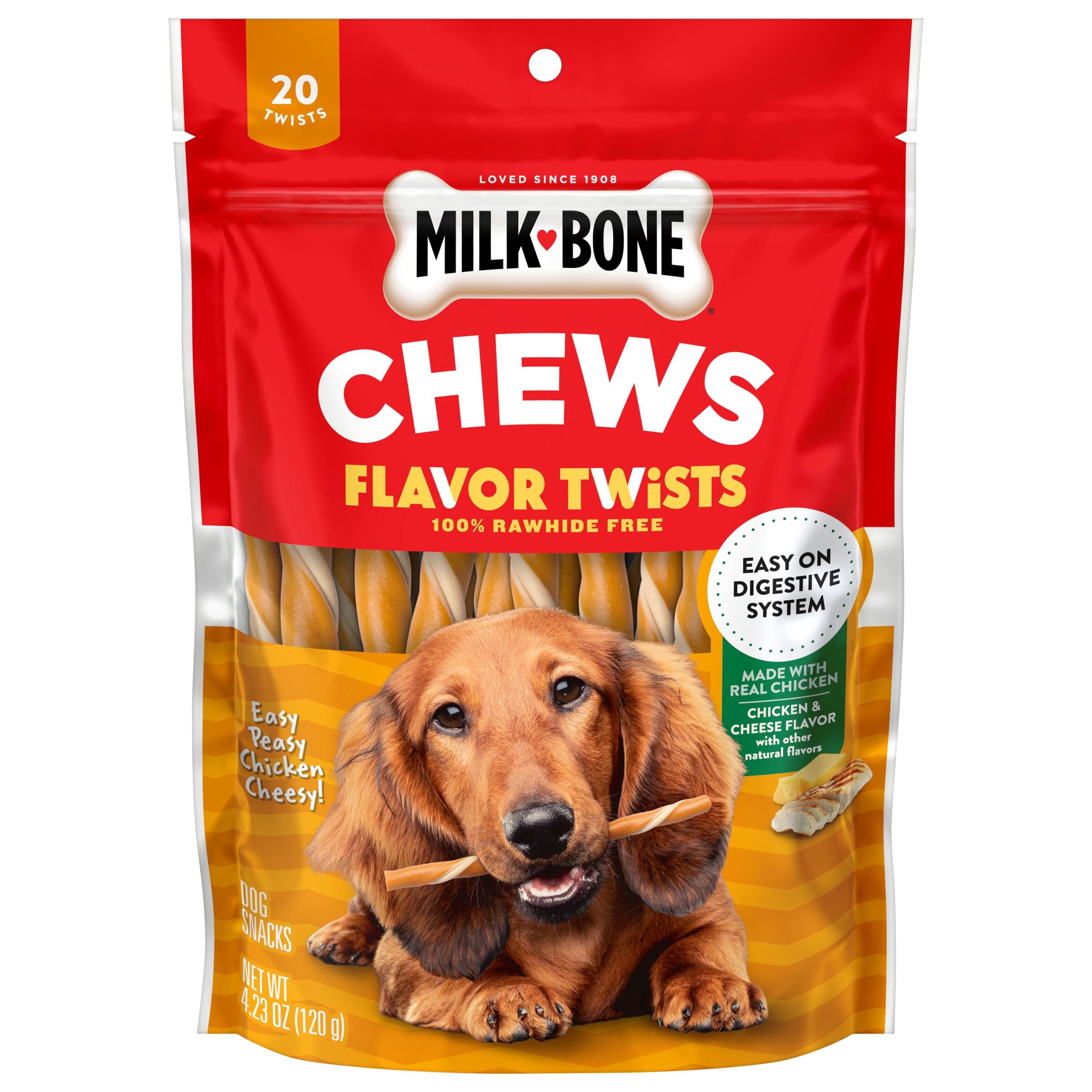 Milk Bone Easy Peasy Chicken Cheesy Flavor Twists Rawhide Free