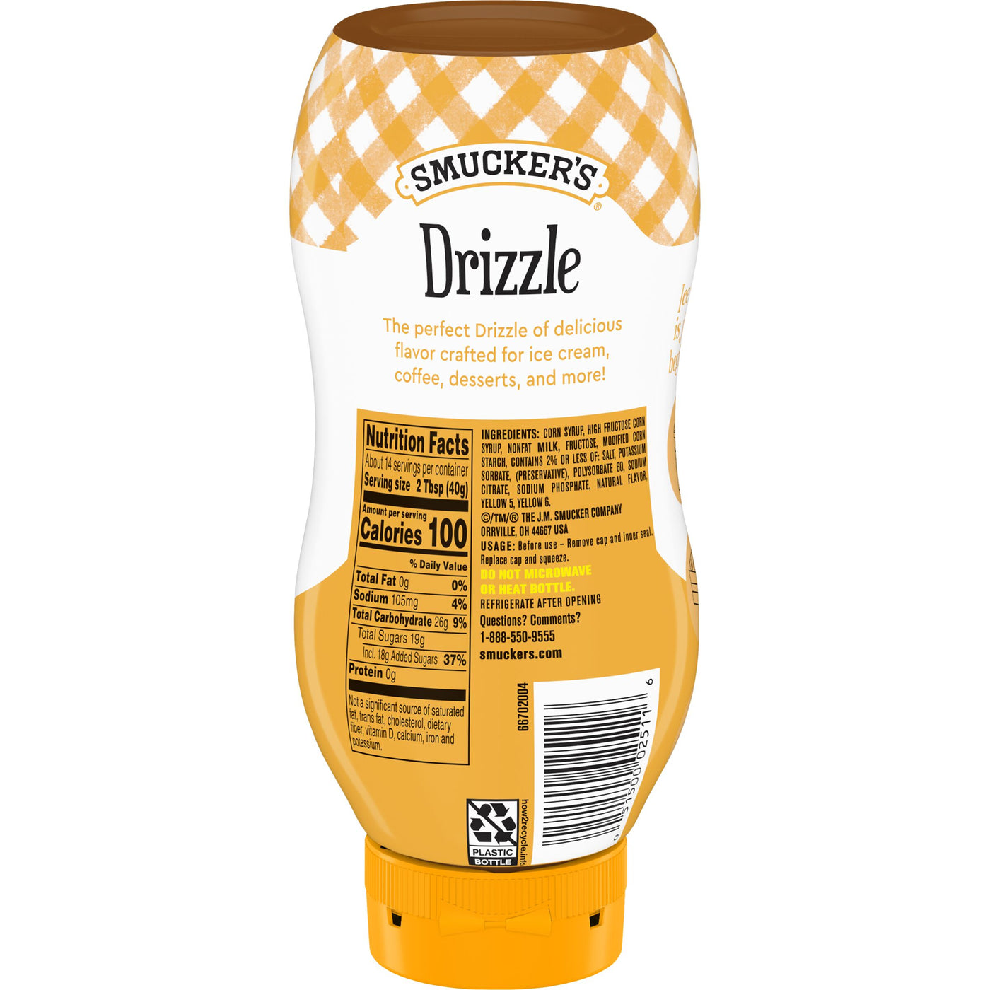 Smucker’s Drizzle Caramel Flavored Syrup, 20 Oz. Squeeze Bottle