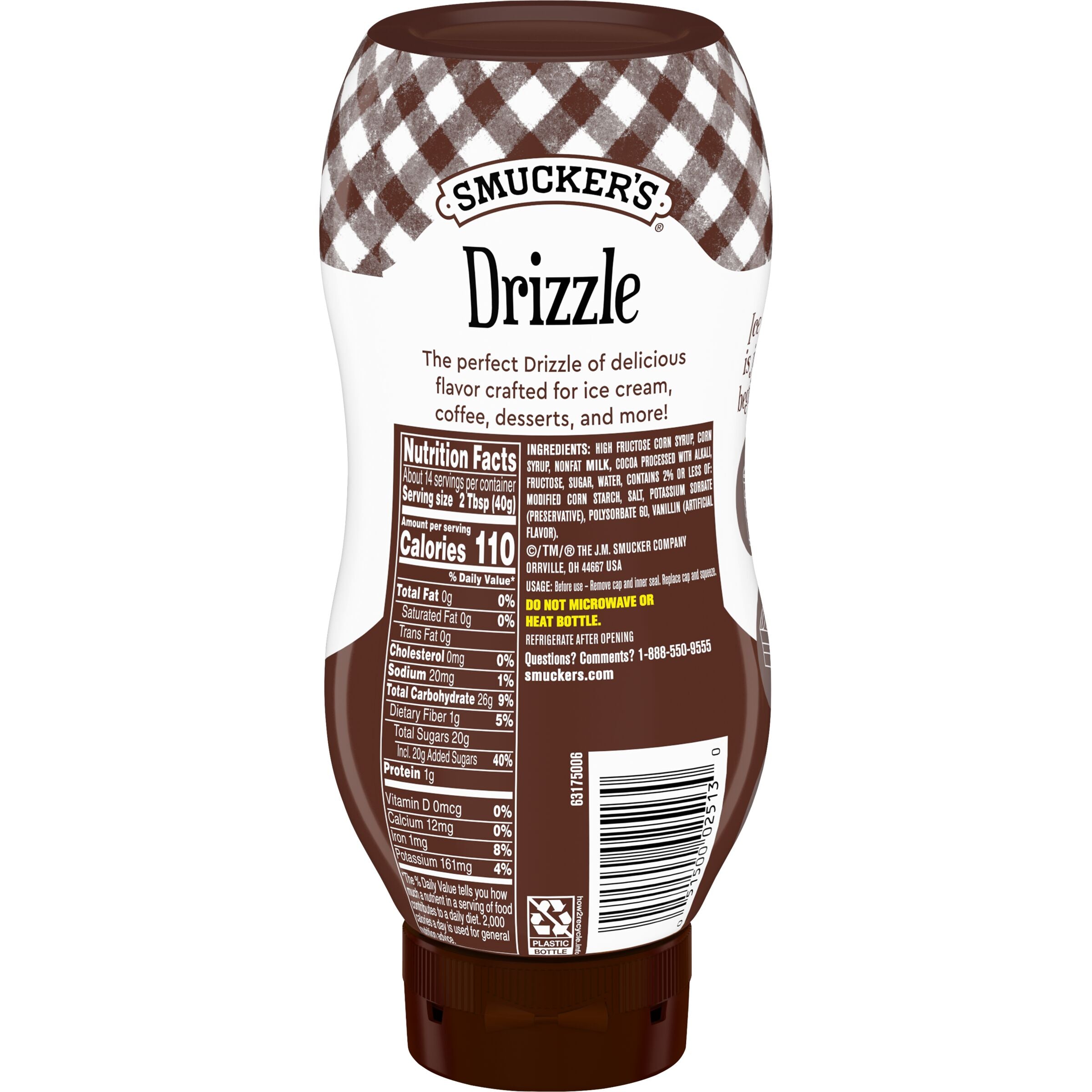 Smucker’s Drizzle Chocolate Flavored Syrup, 20 Oz. Squeeze Bottle