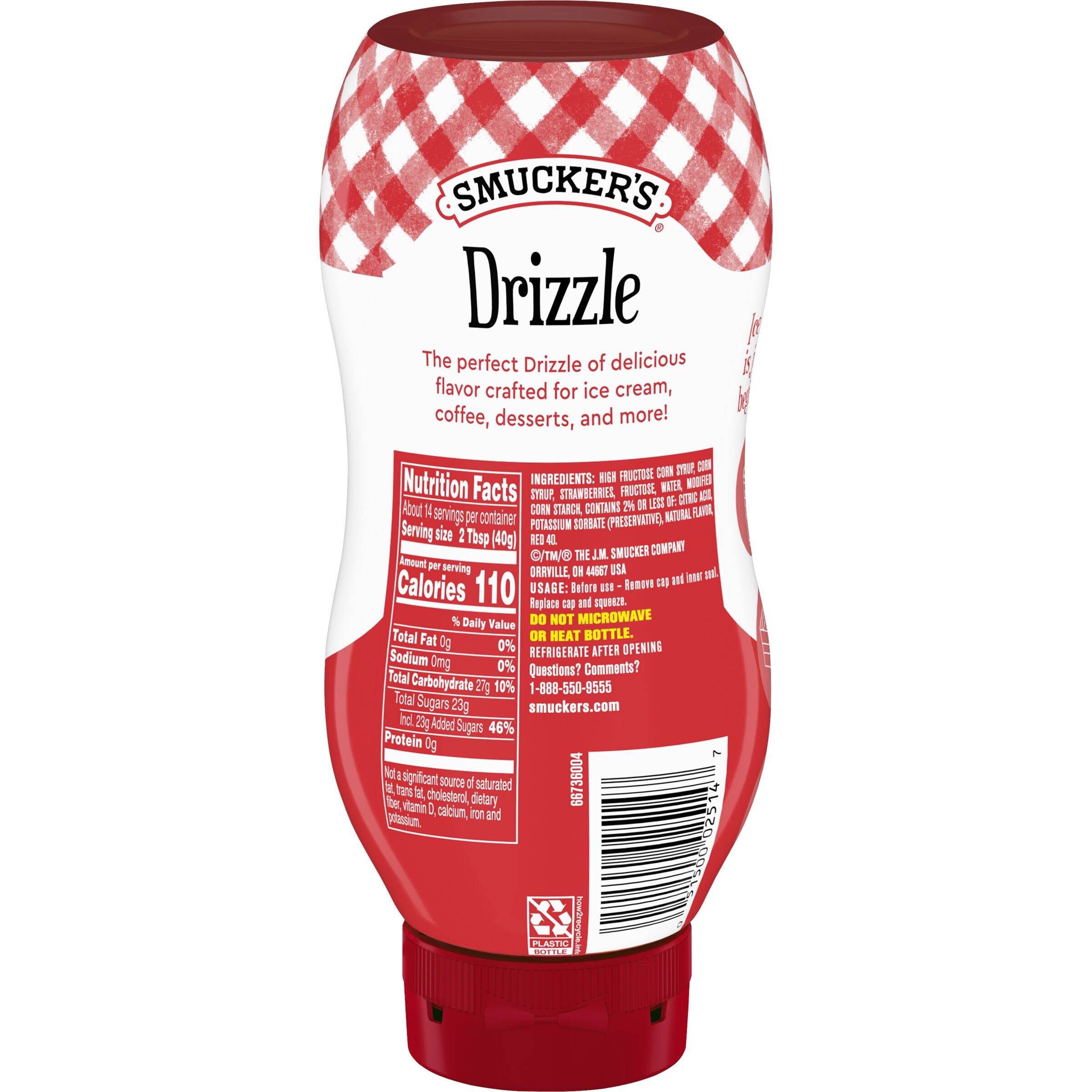 Smucker’s Drizzle Strawberry Flavored Syrup, 20 Oz. Squeeze Bottle