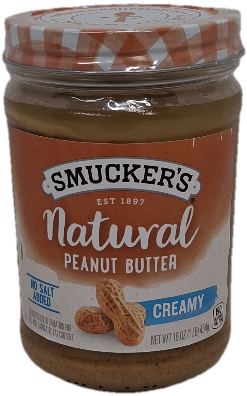 Smucker's Natural Creamy No Salt Added Peanut Butter, 16 oz