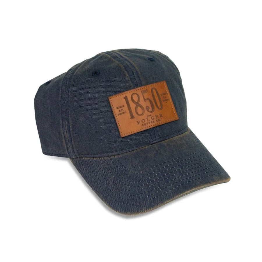 1850 Vintage Leather Patch Ball Cap