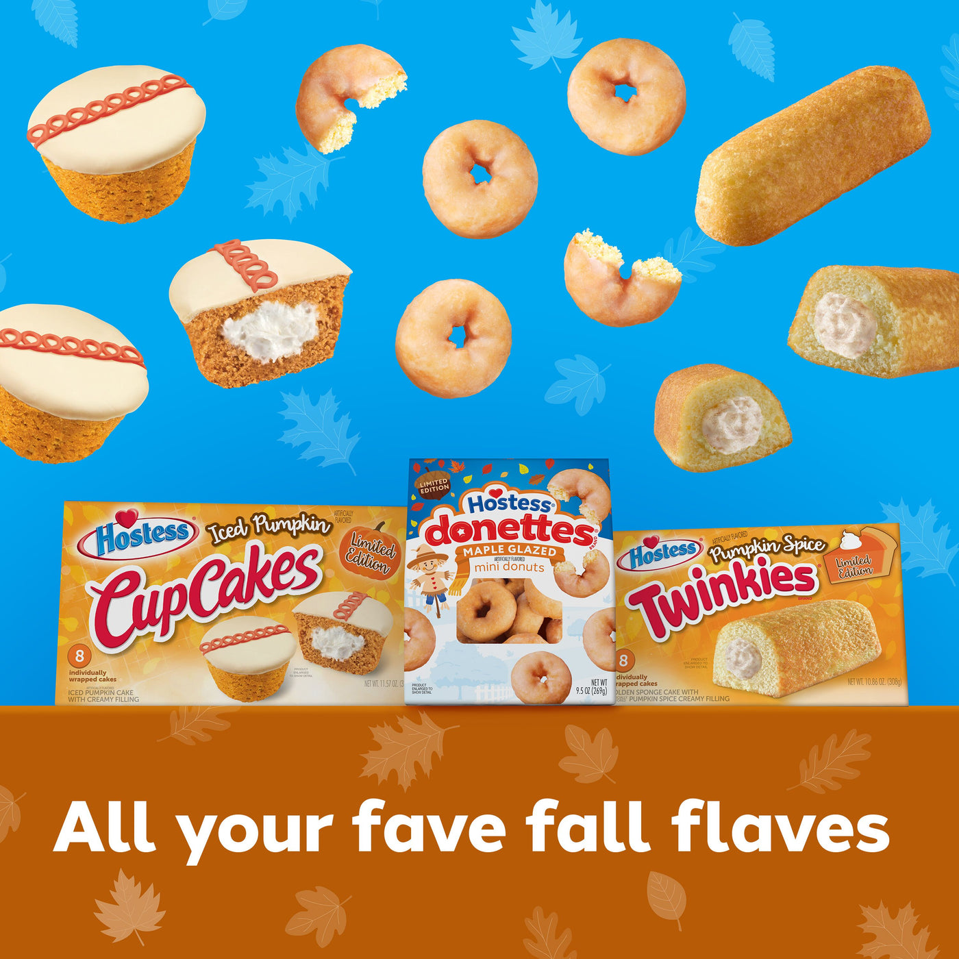 Hostess Twinkies, Golden Sponge Cakes with Pumpkin Spice Artificially Flavored Filling, 10.86 Oz. Box (8 Snacks)