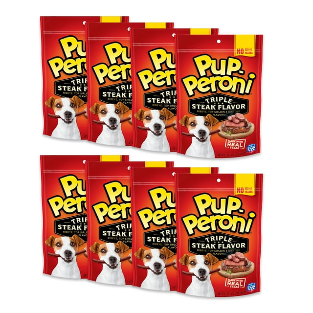 Pup-Peroni Triple Steak Flavor Dog Treats, 8 Pack - BEST IF USED BY 10-5-24