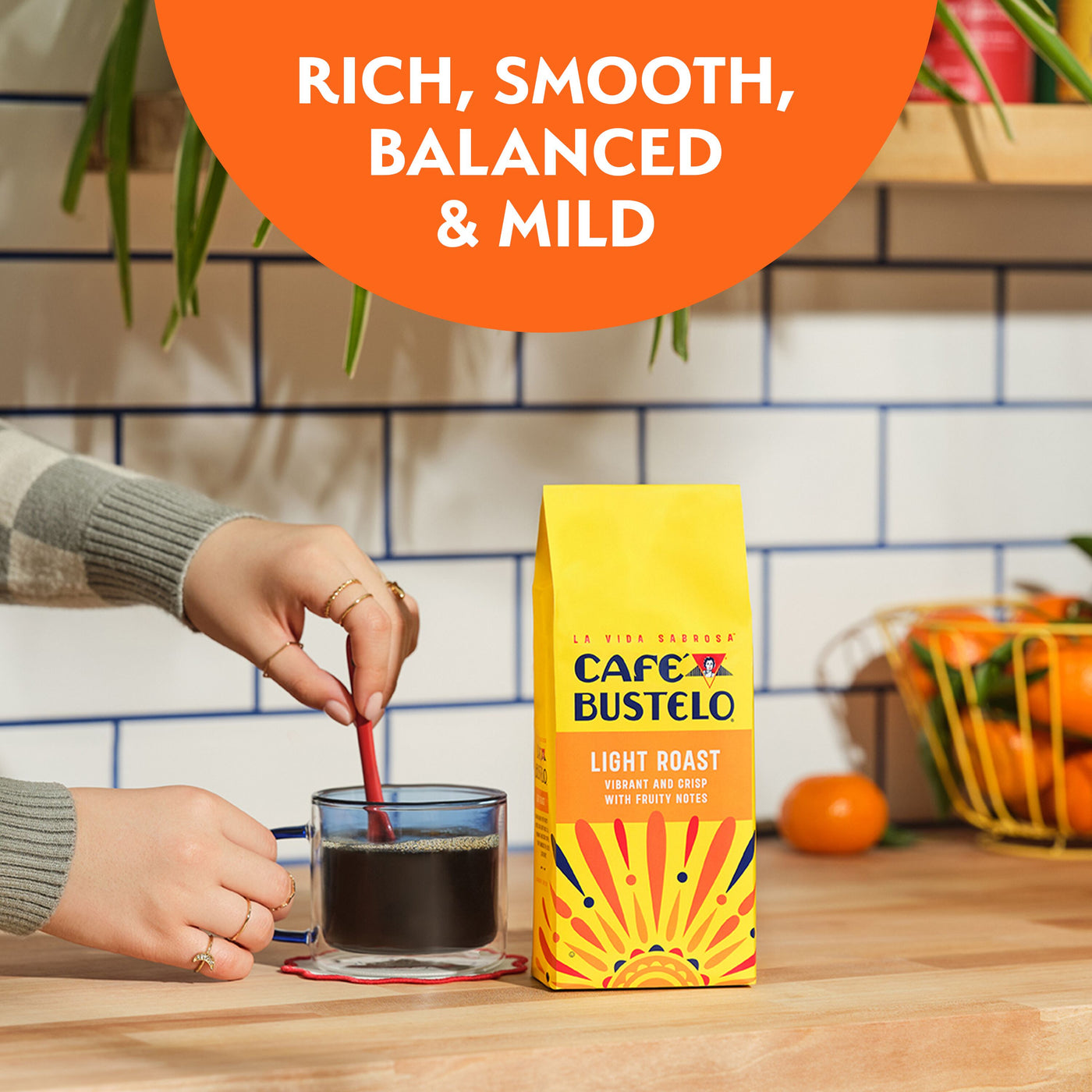 Cafe Bustelo Light Roast Ground Coffee, 11 oz, "Rich, smooth, balanced, & mild"