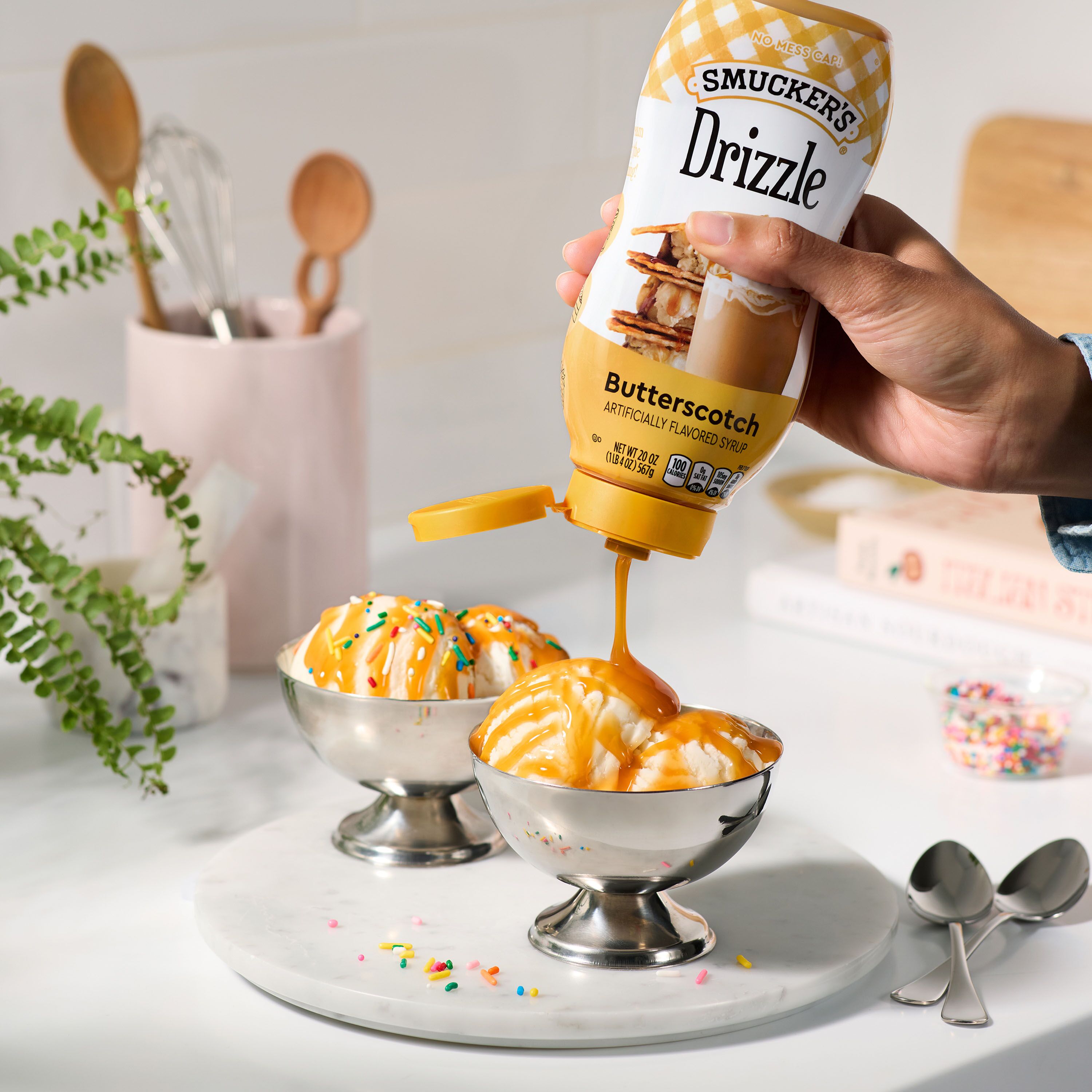 Smucker’s Drizzle Caramel Flavored Syrup, 20 Oz. Squeeze Bottle