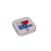 Earbud Headphones with Cafe Bustelo Logo Case, One Style, Front