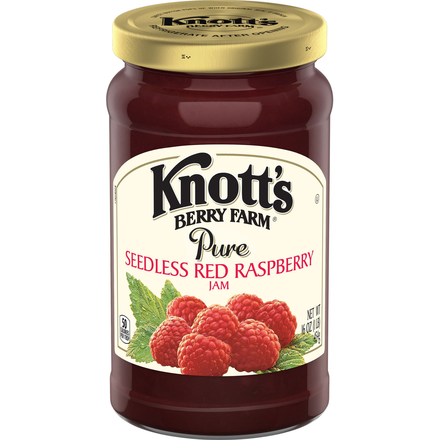 Knott's Seedless Red Raspberry Jam, 16 oz