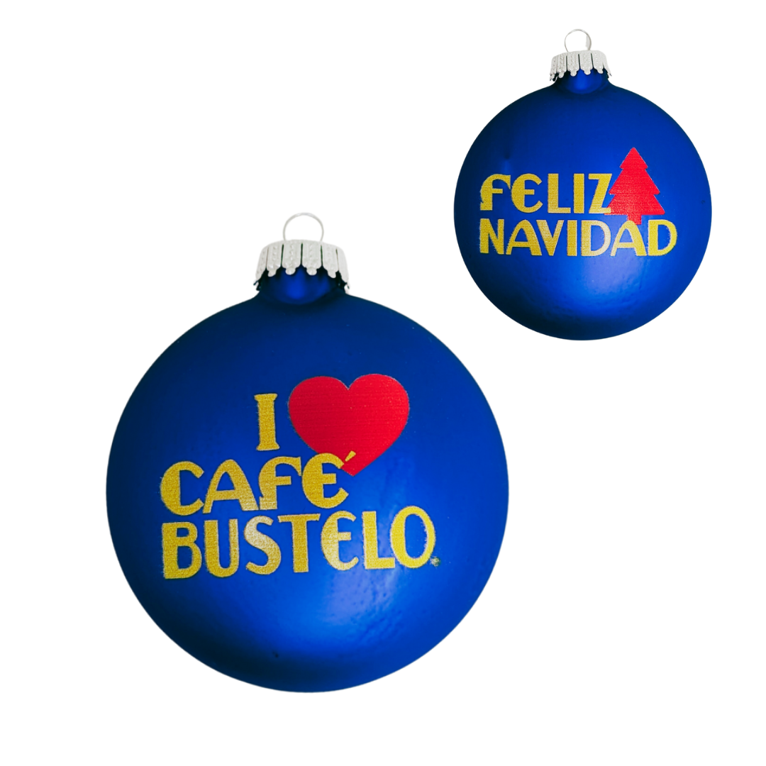 I Heart Cafe Bustelo Feliz Navidad Ornament