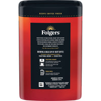 Folgers 1850 Black Gold Dark Roast Coffee, Recyclable Canister, 12 oz, Back