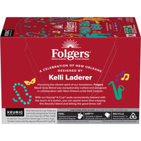 Folgers Mardi Gras Blend, Medium-Dark Roast Coffee K-Cup Pods, 12 count, Back of Pack