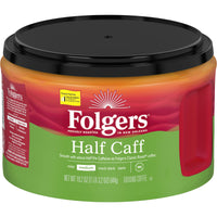 Folgers Half Caff, Medium Roast, Ground Coffee, 19.2 oz, Front