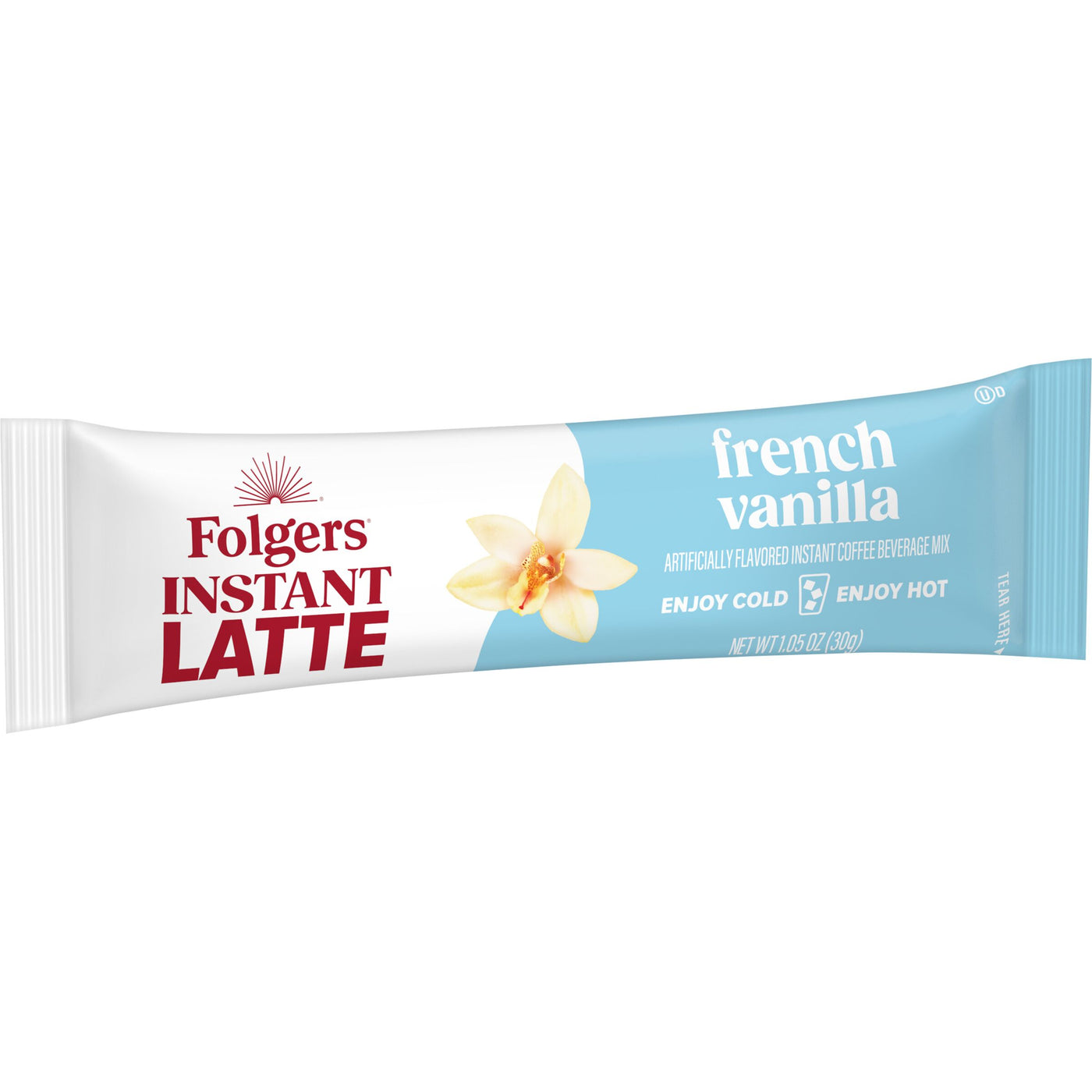 Folgers French Vanilla Instant Latte Packets, 4 Count, Back