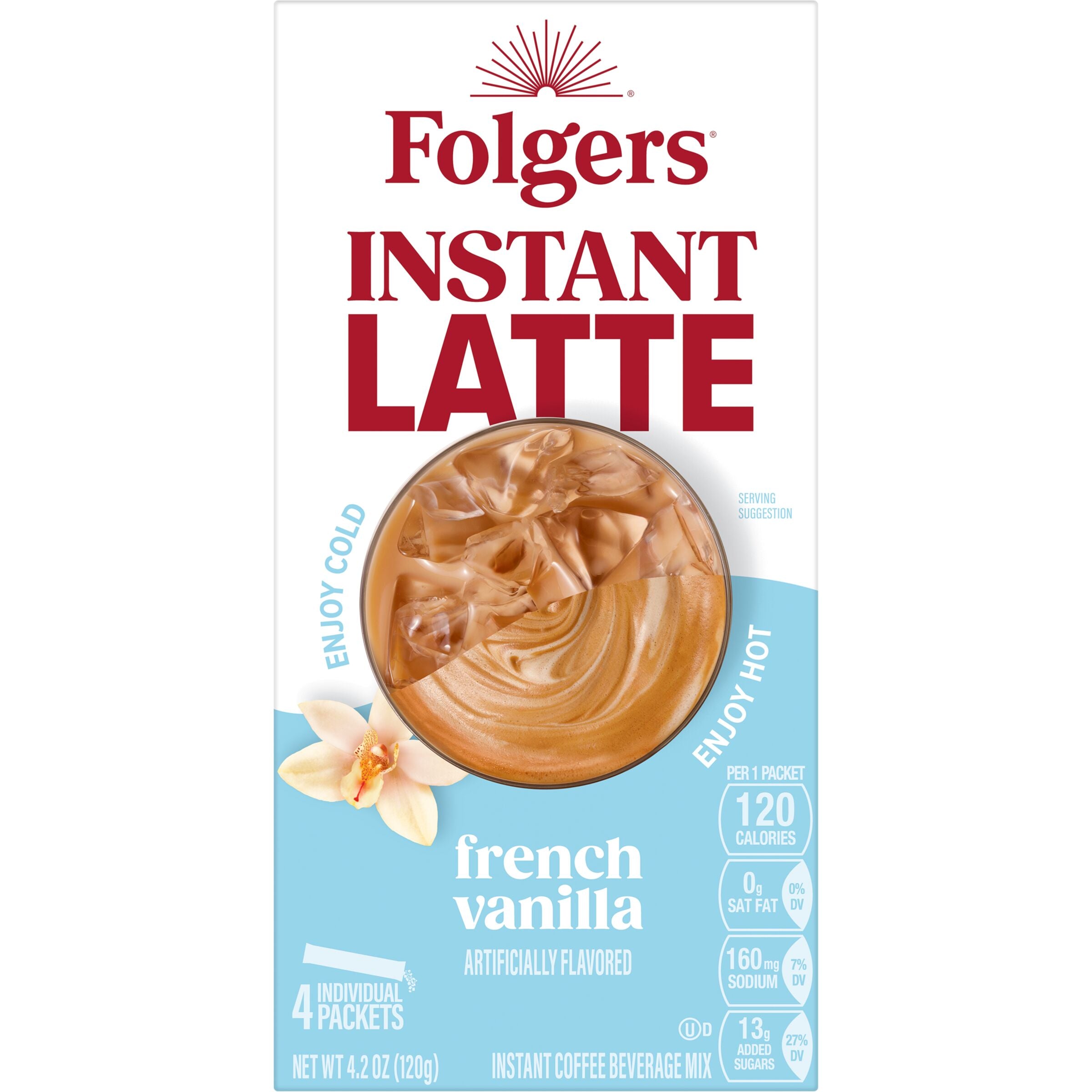 ラテ Folgers French Vanilla Instant Latte Packets, 4 Count · The J.M.