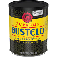 Supreme by Bustelo, Espresso Style Dark Roast, Ground Coffee Can, 10 oz, Front