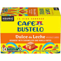 Cafe Bustelo Dulce de Leche Artificially Flavored Coffee, K-Cup Pods, 10 ct, Front