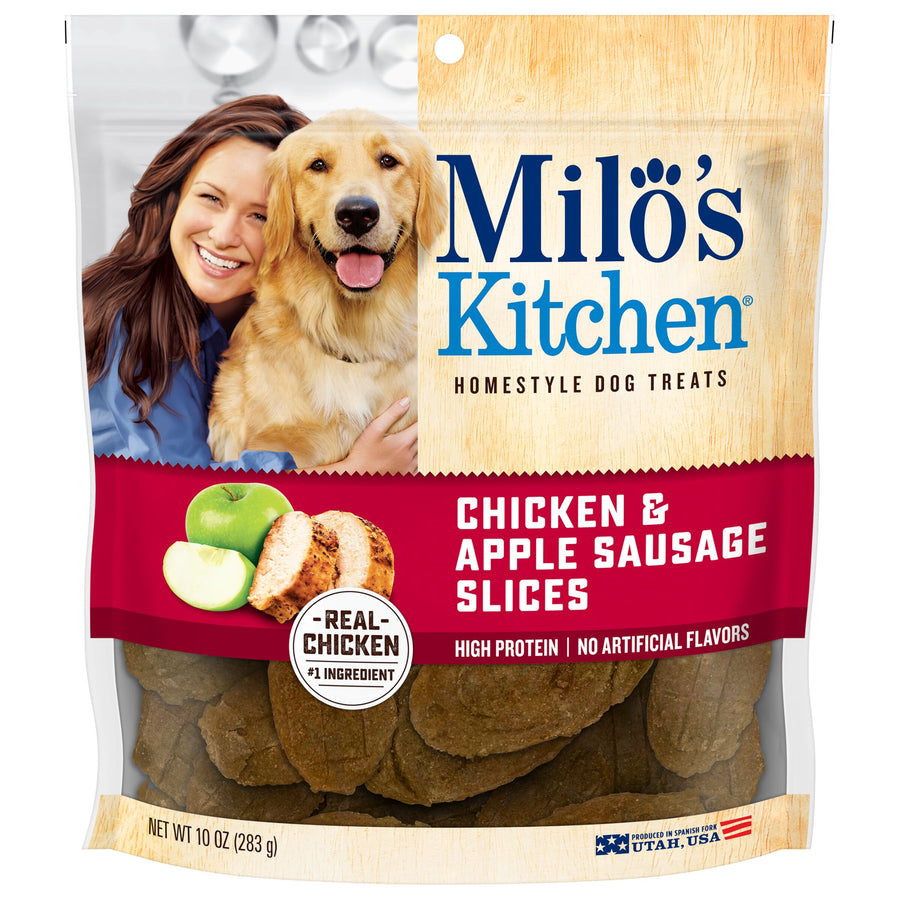 Milo’s Kitchen Chicken & Apple Sausage Slices Dog Treats
