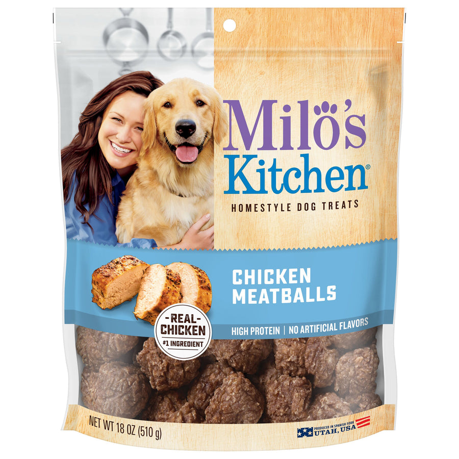 Milo's Kitchen Chicken Meatballs Dog Treats, 18 oz