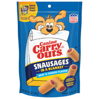 Canine Carry Outs Snausages in a Blanket Chewy Dog Treats, Beef & Cheese Flavor, 4.5 oz, Front