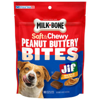 Milk-Bone Peanut Buttery Bites Soft Dog Treats With Jif Peanut Butter, 4.5 oz