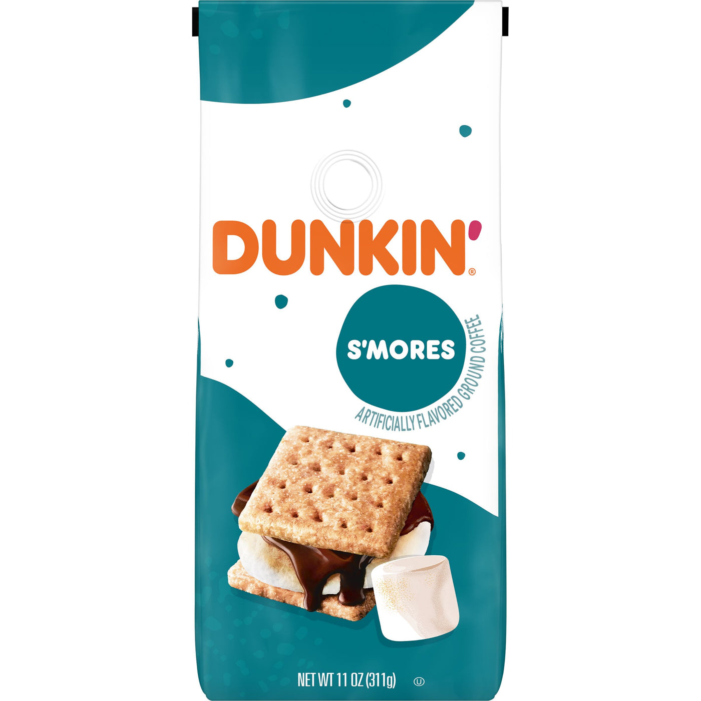 Dunkin' S'mores Flavored Ground Coffee, 11 oz, Front