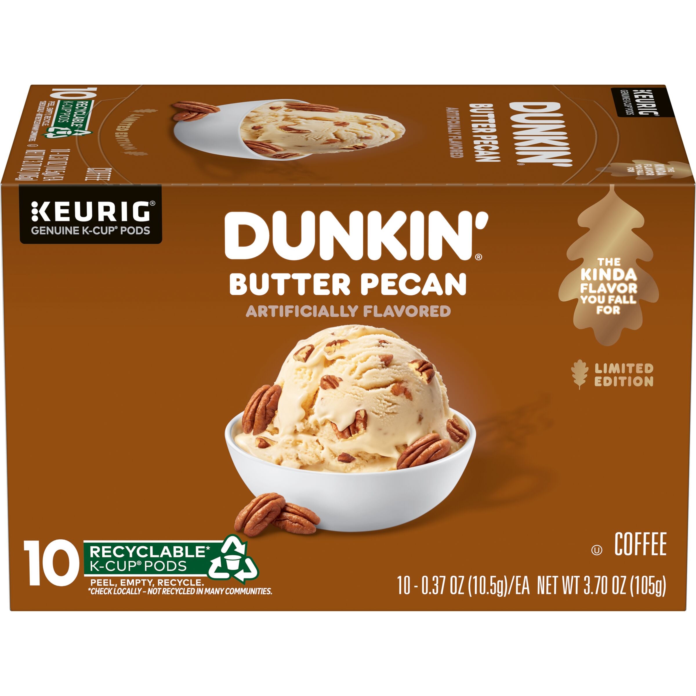 Dunkin' Butter Pecan Flavored Coffee, K-Cup Pods