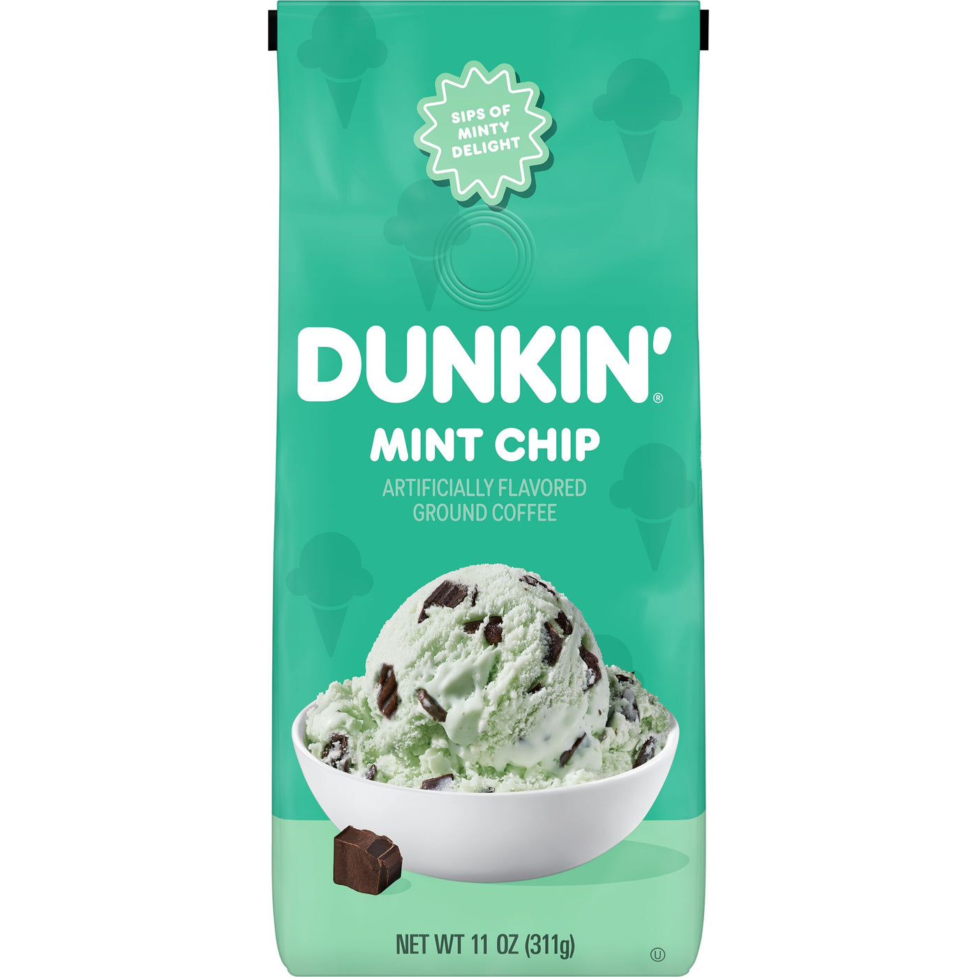 Dunkin’ Mint Chip Artificially Flavored Coffee, Ground Coffee, 11 oz