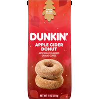 Dunkin’ Apple Cider Donut Artificially Flavored Ground Coffee, 11 oz, Front of Pack