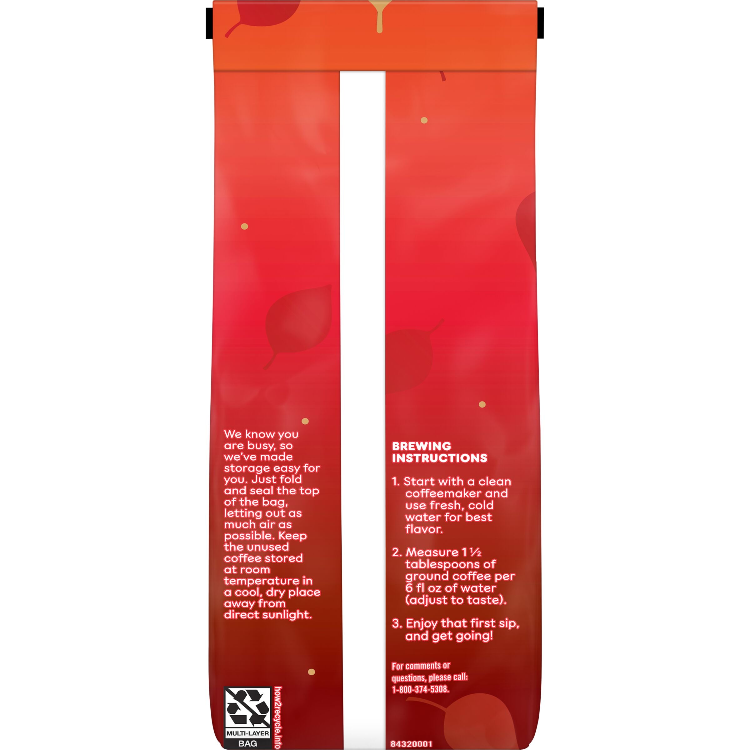 Dunkin’ Apple Cider Donut Artificially Flavored Ground Coffee, 11 oz, Back of Pack