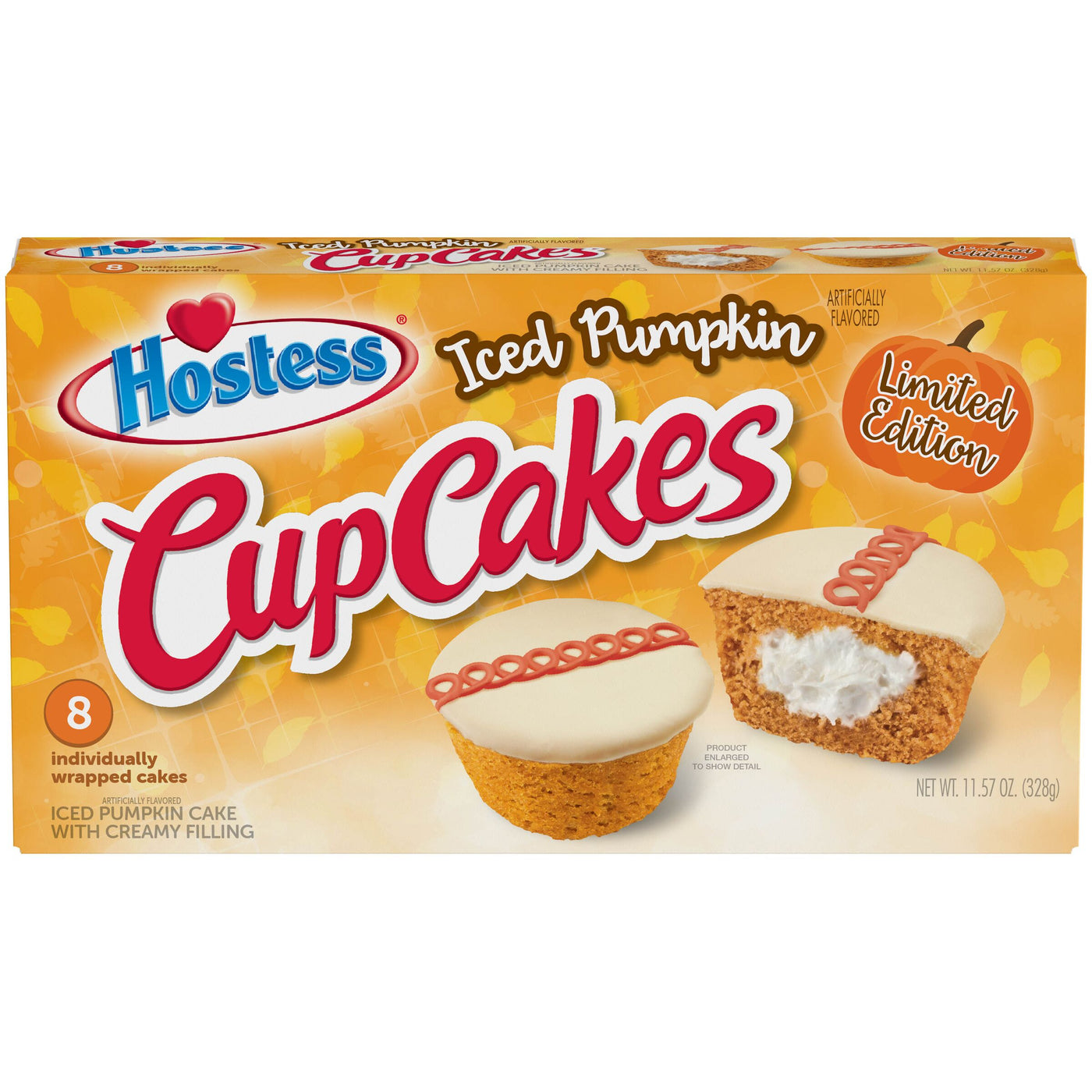 HOSTESS Iced Pumpkin Flavored CupCakes, 8 Count, 11.57 oz