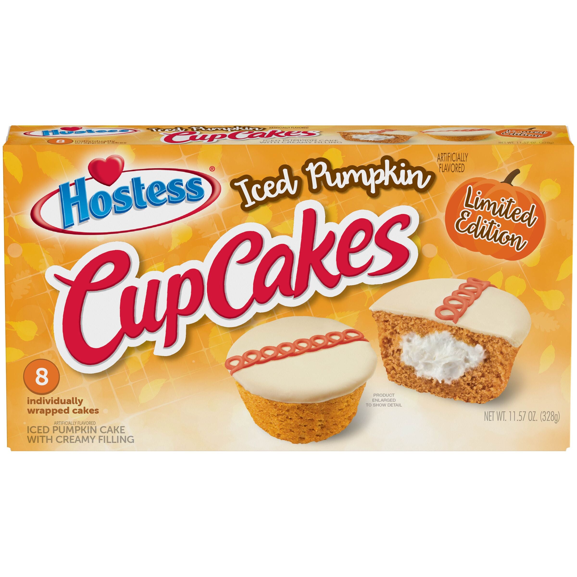 HOSTESS Iced Pumpkin Flavored CupCakes, 8 Count, 11.57 oz