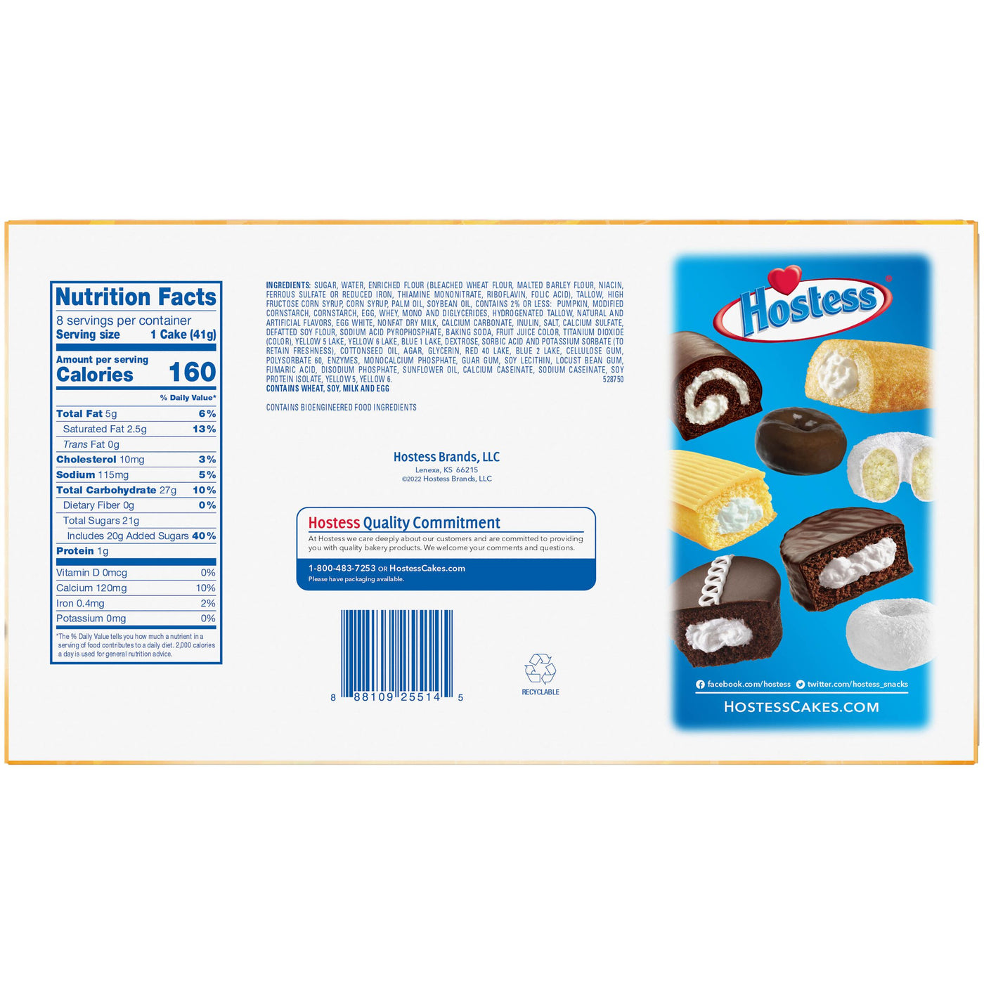 HOSTESS Iced Pumpkin Flavored CupCakes, 8 Count, 11.57 oz