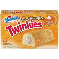 Hostess Twinkies, Golden Sponge Cakes with Pumpkin Spice Artificially Flavored Filling, 10.86 Oz. Box (8 Snacks)