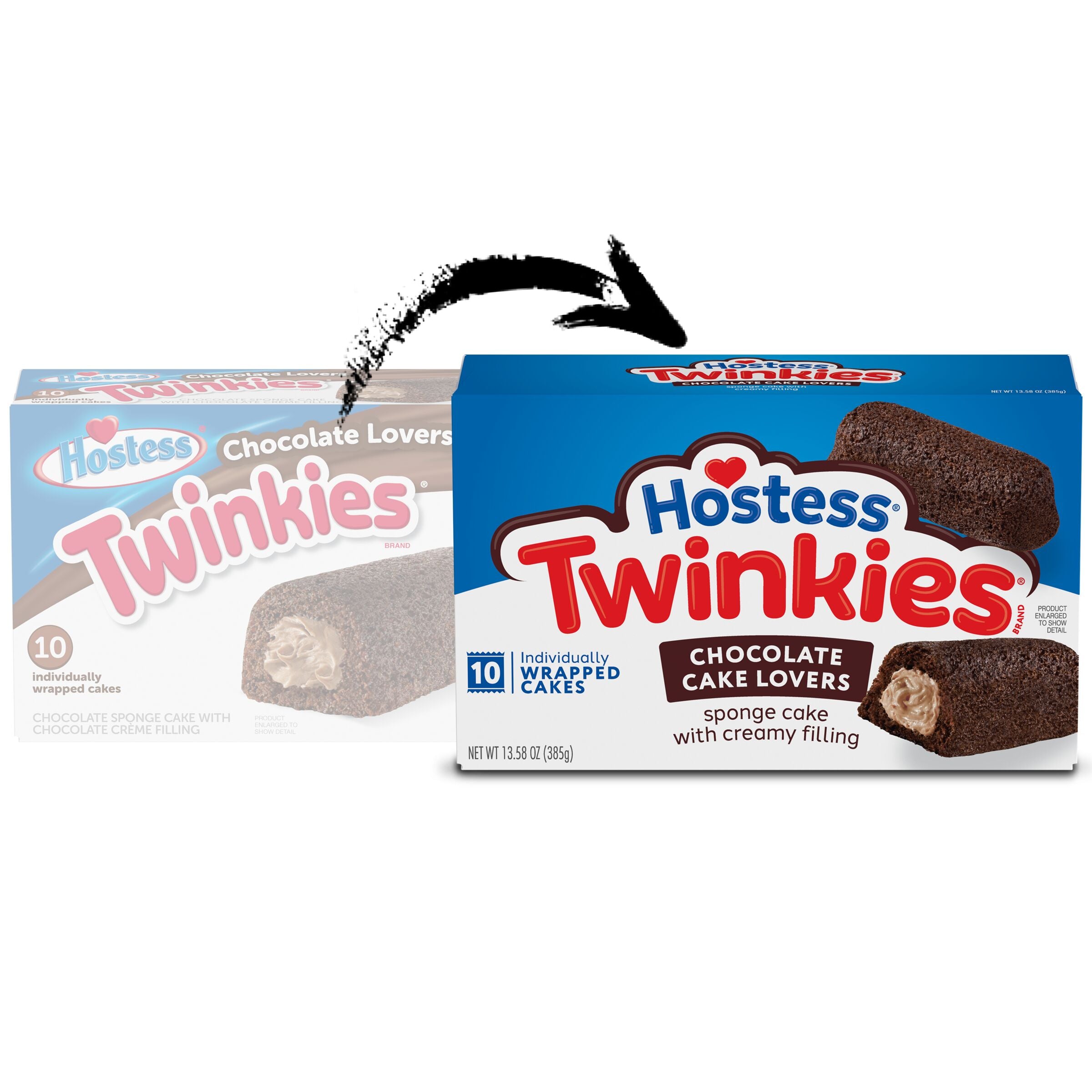 Hostess Twinkies Chocolate Lovers Snack Cakes, Chocolate Sponge Cake with Chocolate Flavored Filling, 10 count, Packaging Transition