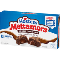 Hostess Meltamors Mini Lava Cakes, Double Chocolate Flavored, 8 count, Angled Packaging