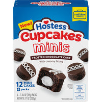 Hostess Cupcakes Minis, Chocolate Snack Cakes, 6 count, Front of Pack