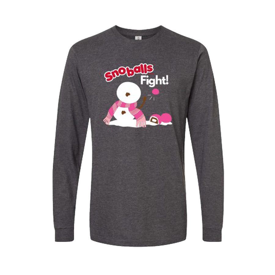 Hostess Snoballs Fight Long Sleeve Shirt, Adult, Front