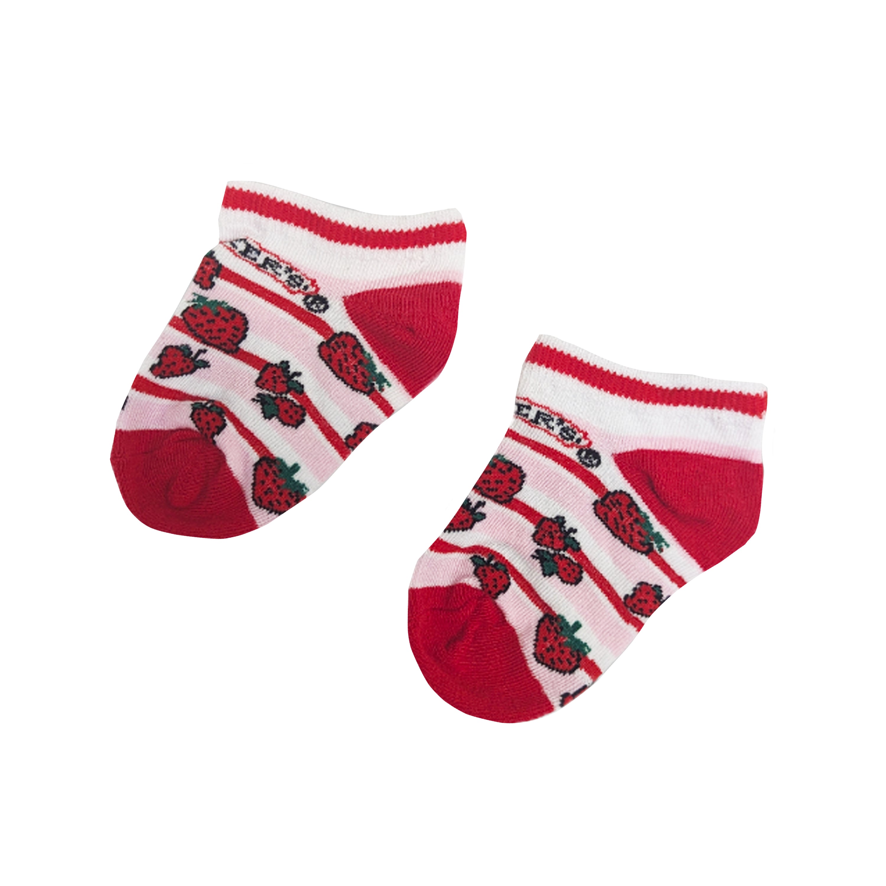 Striped Strawberry Socks, Toddler, Front