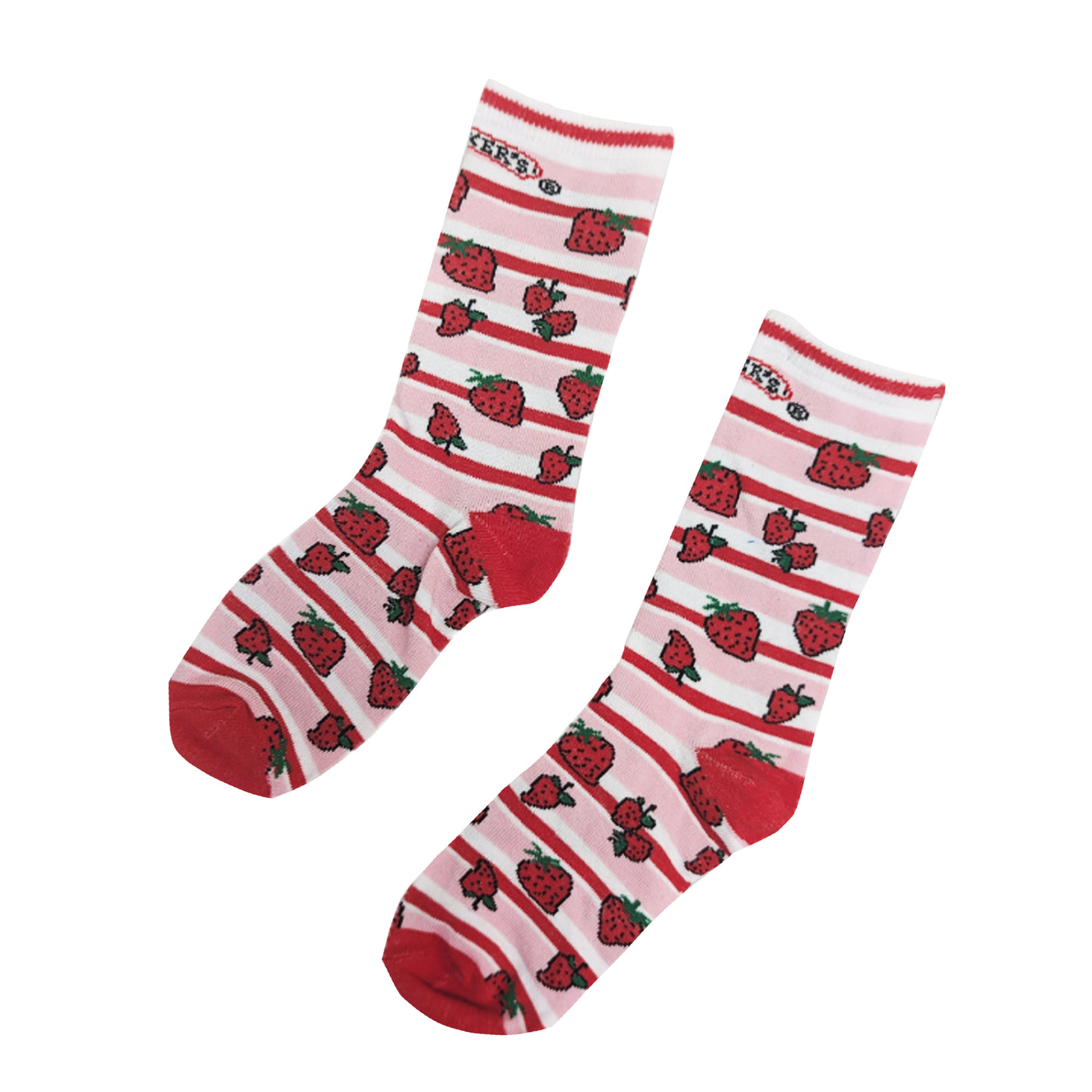 Striped Strawberry Socks, Youth, Front