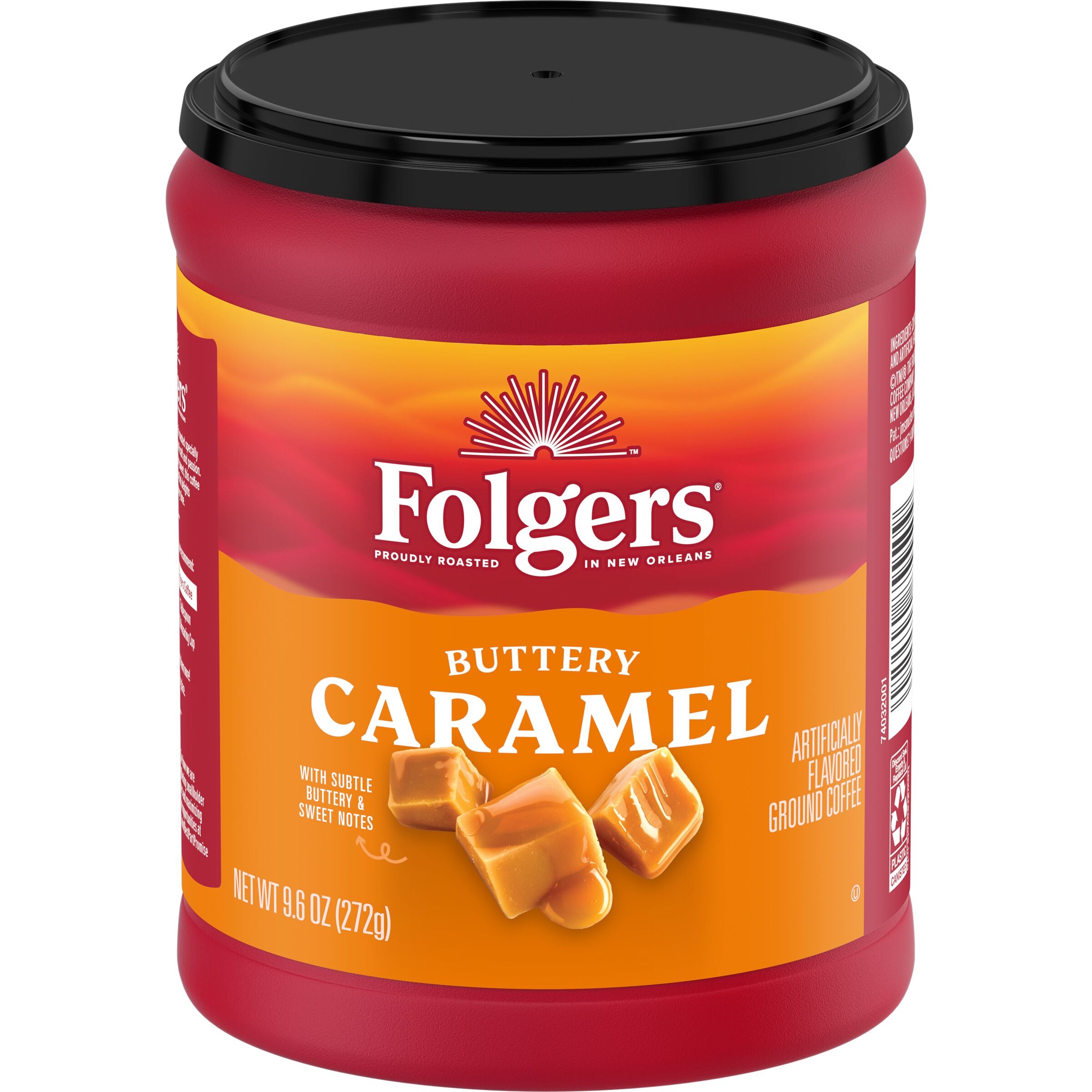 Folgers Buttery Caramel Flavored Ground Coffee, 9.6 oz