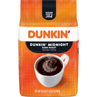 Dunkin' Midnight Dark Roast Ground Coffee, 16 oz, Back