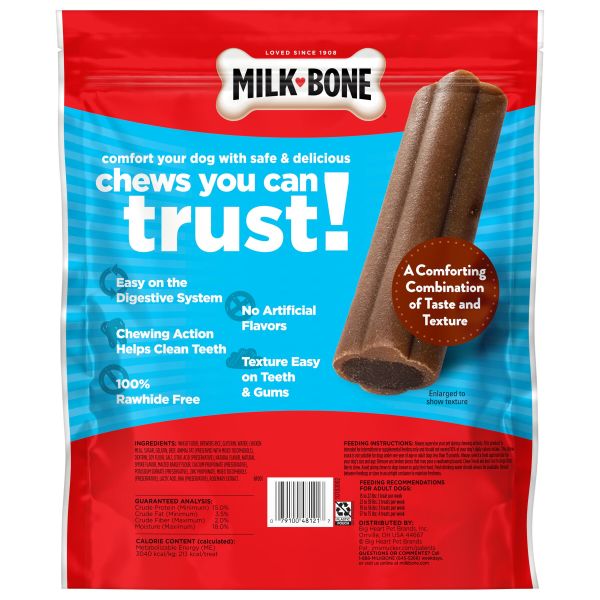 Milk-Bone Comfort Chews, Dog Chews with Unique Chewy Texture and Real Beef, 40.8 oz