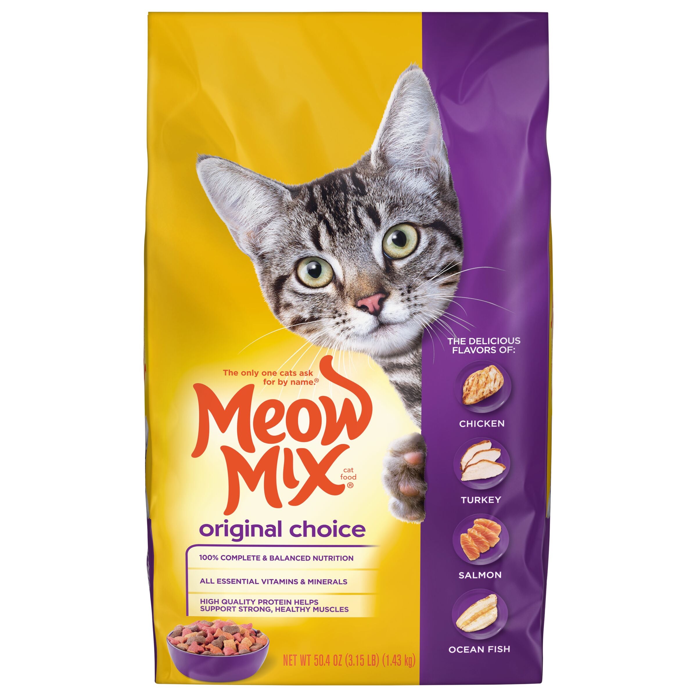 Meow Mix Original Choice Dry Cat Food, 3.15 lb