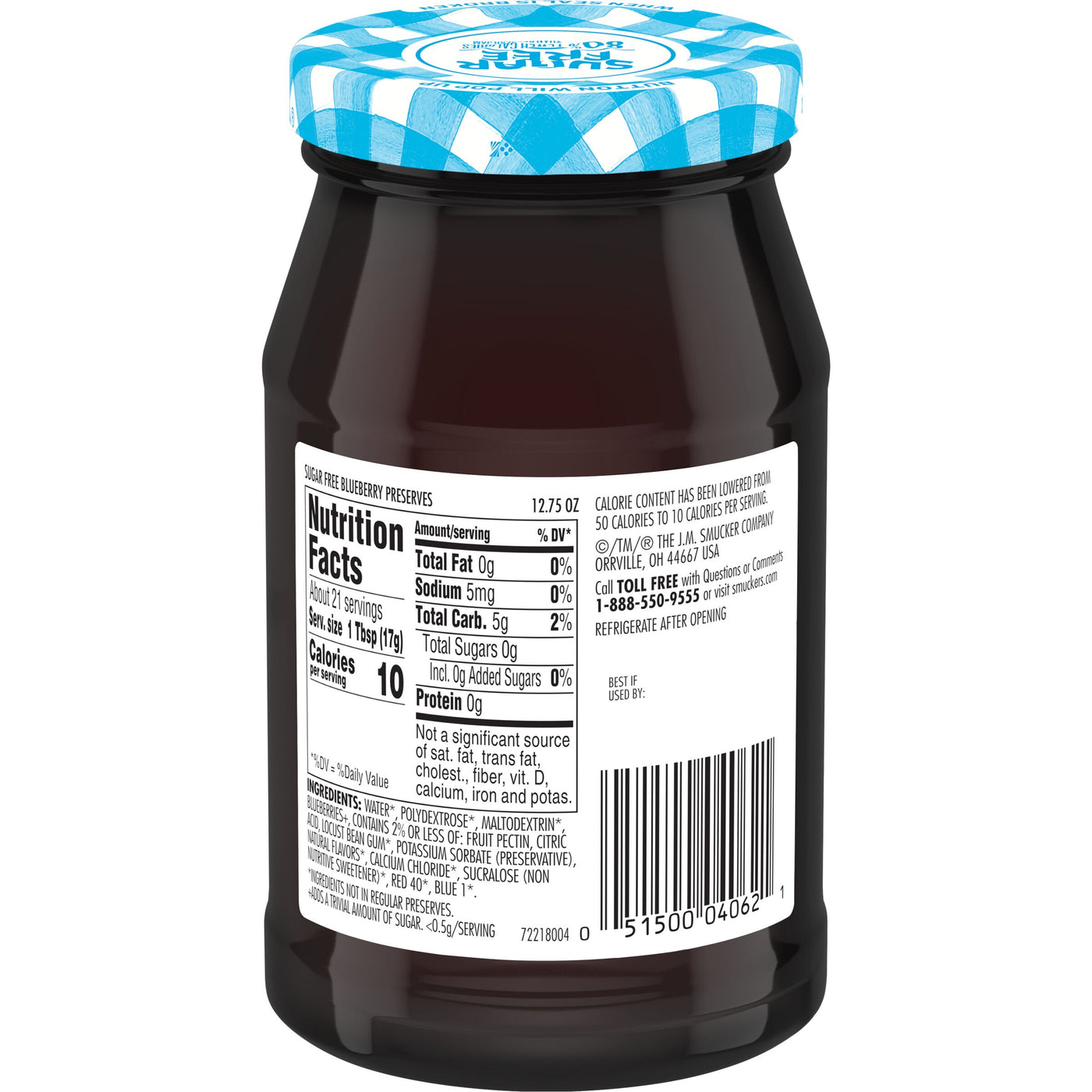 Smucker's Sugar Free Blueberry Preserves with Splenda Brand Sweetener, 12.75 oz