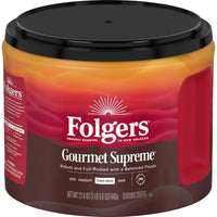 Folgers Gourmet Supreme, Dark Roast, Ground Coffee, 22 oz, Front